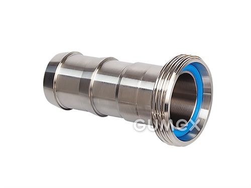 Závitové hrdlo typ 2051, DN20, tŕň na hadicu 20mm, vonkajší oblý závit Rd 44x1/6", 10bar, tesnenie NBR, nerezová oceľ 1.4301